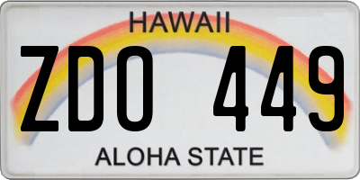 HI license plate ZDO449