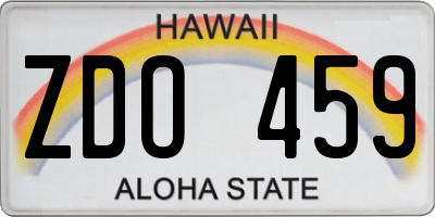 HI license plate ZDO459