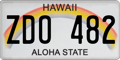 HI license plate ZDO482