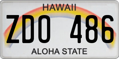 HI license plate ZDO486