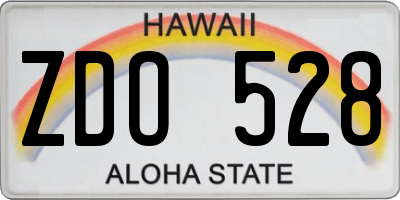 HI license plate ZDO528