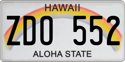 HI license plate ZDO552