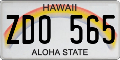 HI license plate ZDO565