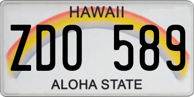HI license plate ZDO589