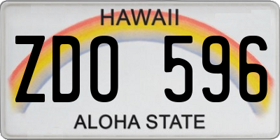 HI license plate ZDO596