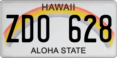 HI license plate ZDO628