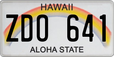 HI license plate ZDO641