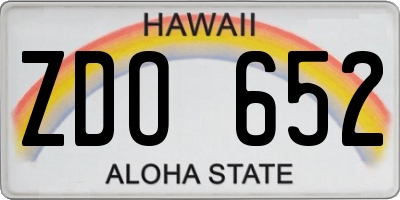 HI license plate ZDO652