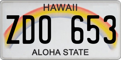 HI license plate ZDO653