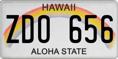 HI license plate ZDO656