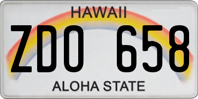 HI license plate ZDO658