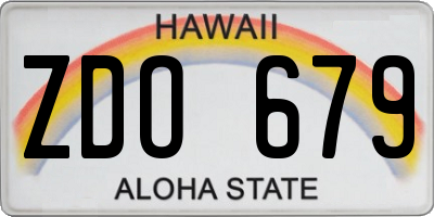 HI license plate ZDO679