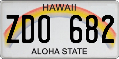 HI license plate ZDO682