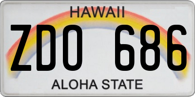 HI license plate ZDO686