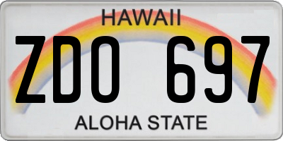 HI license plate ZDO697