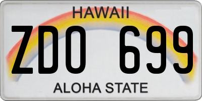 HI license plate ZDO699