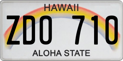 HI license plate ZDO710
