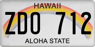 HI license plate ZDO712