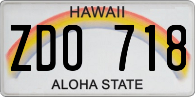 HI license plate ZDO718