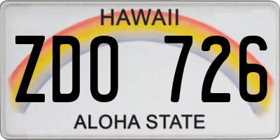 HI license plate ZDO726