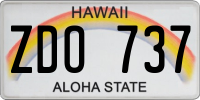 HI license plate ZDO737