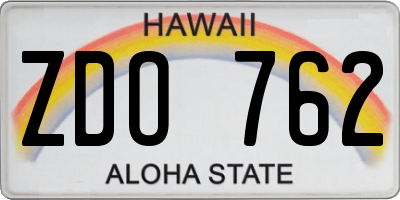 HI license plate ZDO762