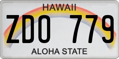 HI license plate ZDO779