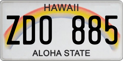 HI license plate ZDO885