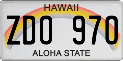 HI license plate ZDO970