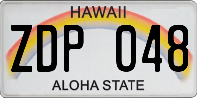 HI license plate ZDP048