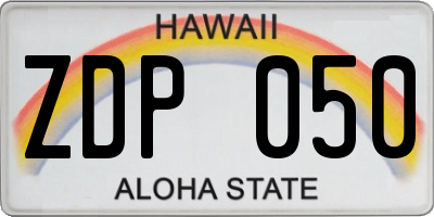 HI license plate ZDP050
