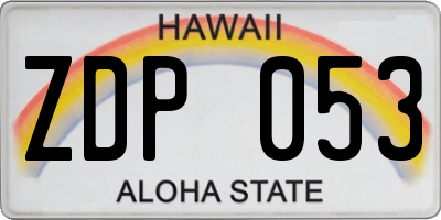 HI license plate ZDP053