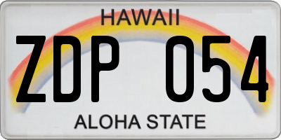HI license plate ZDP054