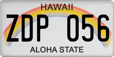 HI license plate ZDP056