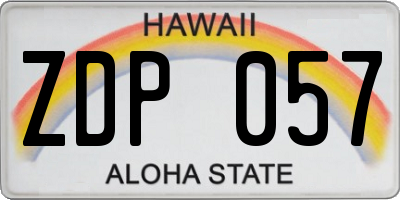 HI license plate ZDP057