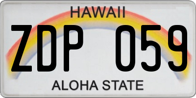 HI license plate ZDP059