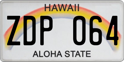 HI license plate ZDP064