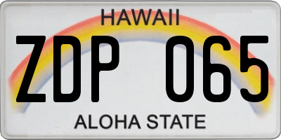 HI license plate ZDP065