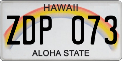 HI license plate ZDP073