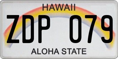 HI license plate ZDP079