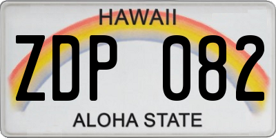 HI license plate ZDP082