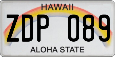 HI license plate ZDP089