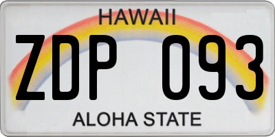 HI license plate ZDP093