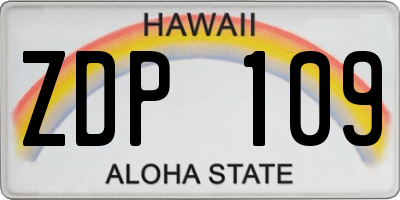 HI license plate ZDP109