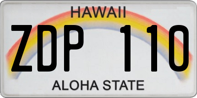 HI license plate ZDP110