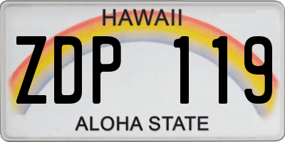 HI license plate ZDP119