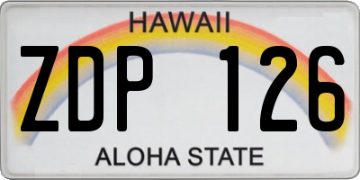 HI license plate ZDP126