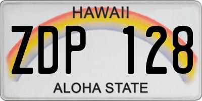 HI license plate ZDP128