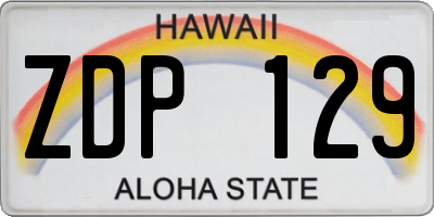 HI license plate ZDP129