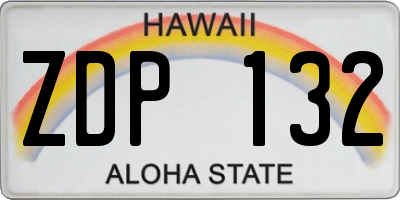 HI license plate ZDP132